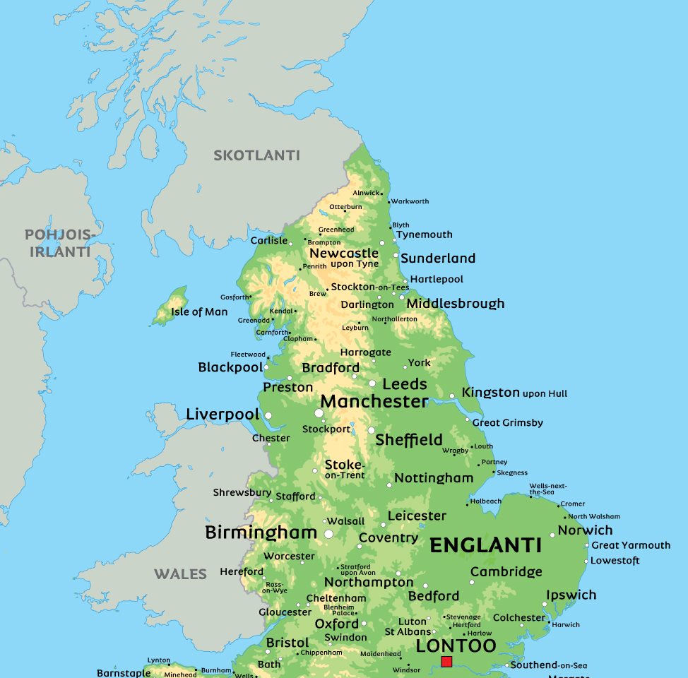 iso britannia kartta Kartta Englannista: kts. esim. kaupunkien sijainti kartasta