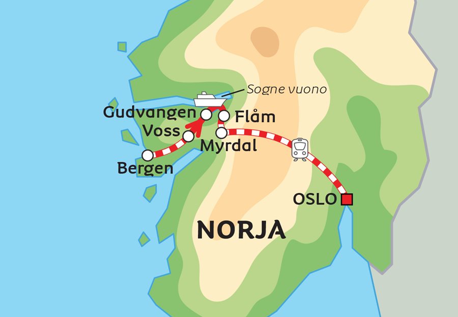 Etelä-Norjan tunturimaisemat ja vuonot - Bergenistä Osloon