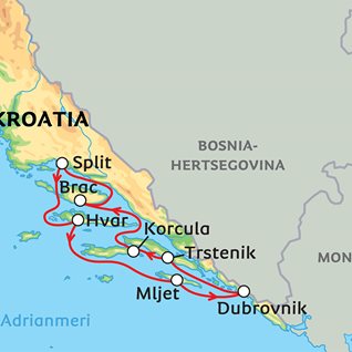 Risteily Kroatian saaristossa ja Dubrovnik