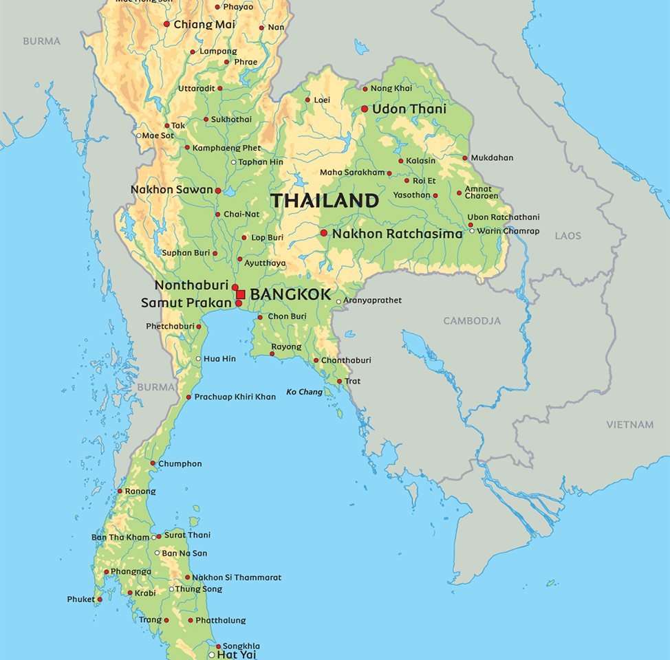 thailand kartta Thaimaan kartta