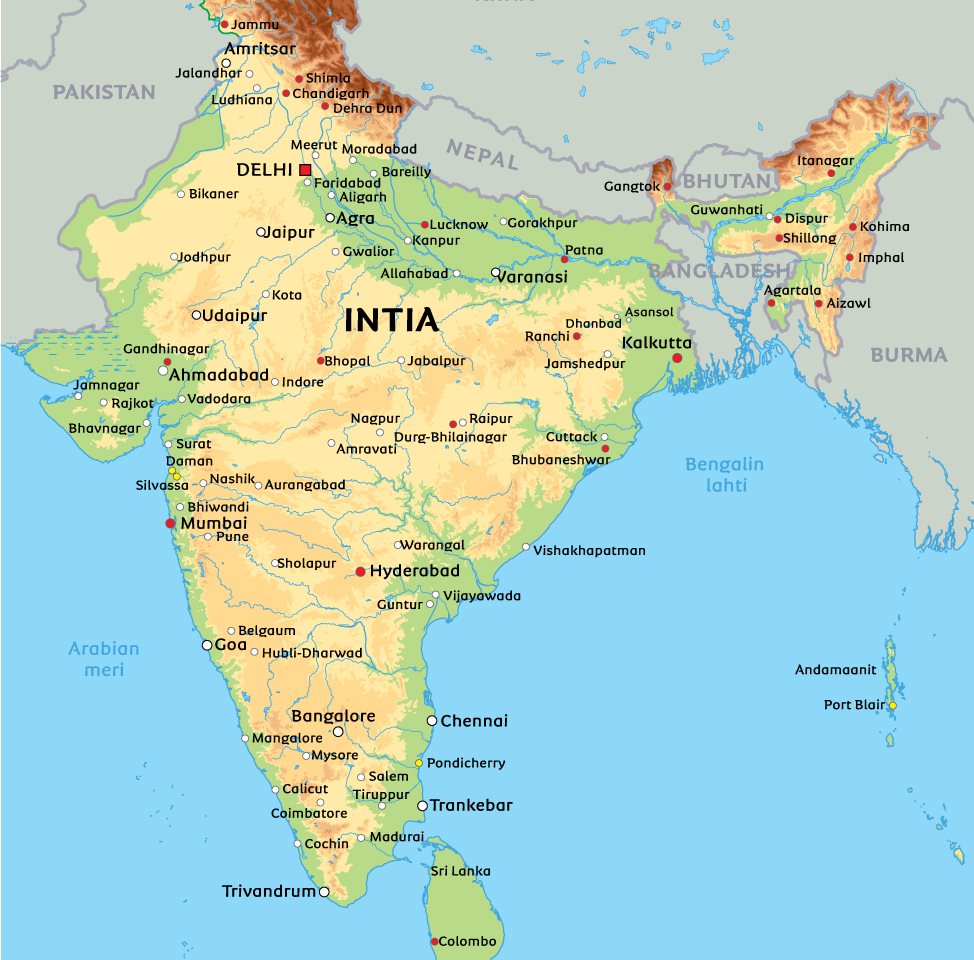 intia kartta Intian kartta